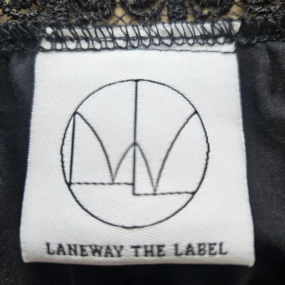 Laneway The Label Hart Slip Dress Black Sz S/M Sheer Fairy Whimsygoth Romantic - Picture 8 of 13